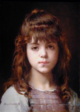 ミニョンの少女の肖像画 アレクセイ・ハルラモフ Oil Paintings
